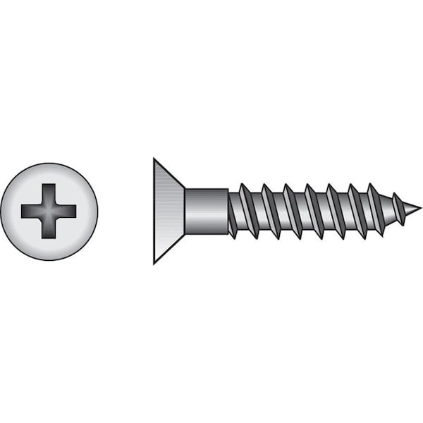 Aceds 8 x 2 in. Phillip Flat Head Wood Screw Zinc 56159 - main